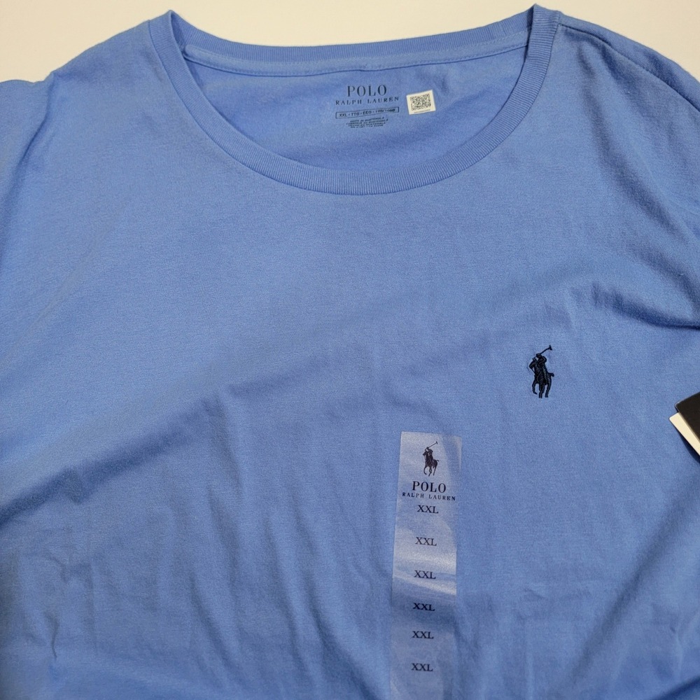 NEW Polo Ralph Lauren Mens XXL TTG Long Sleeve T-Shirt Blue Cotton Pony Logo